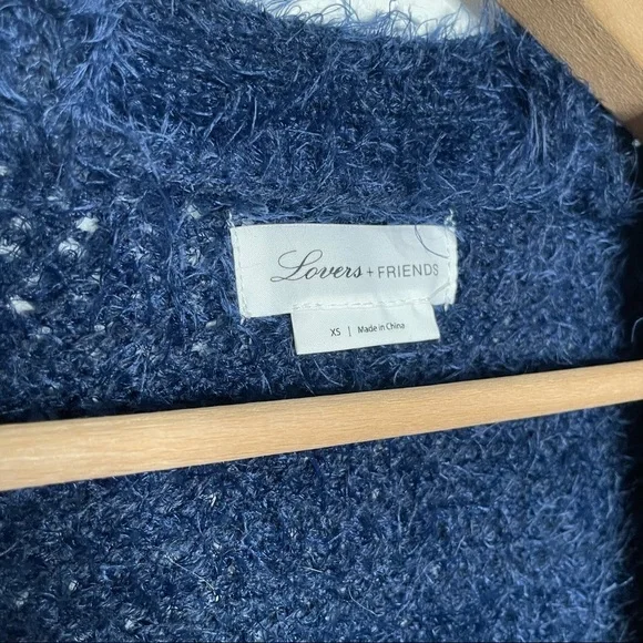 Lovers + FriendsNavy Ferrara Eyelash Open Cardigan Duster